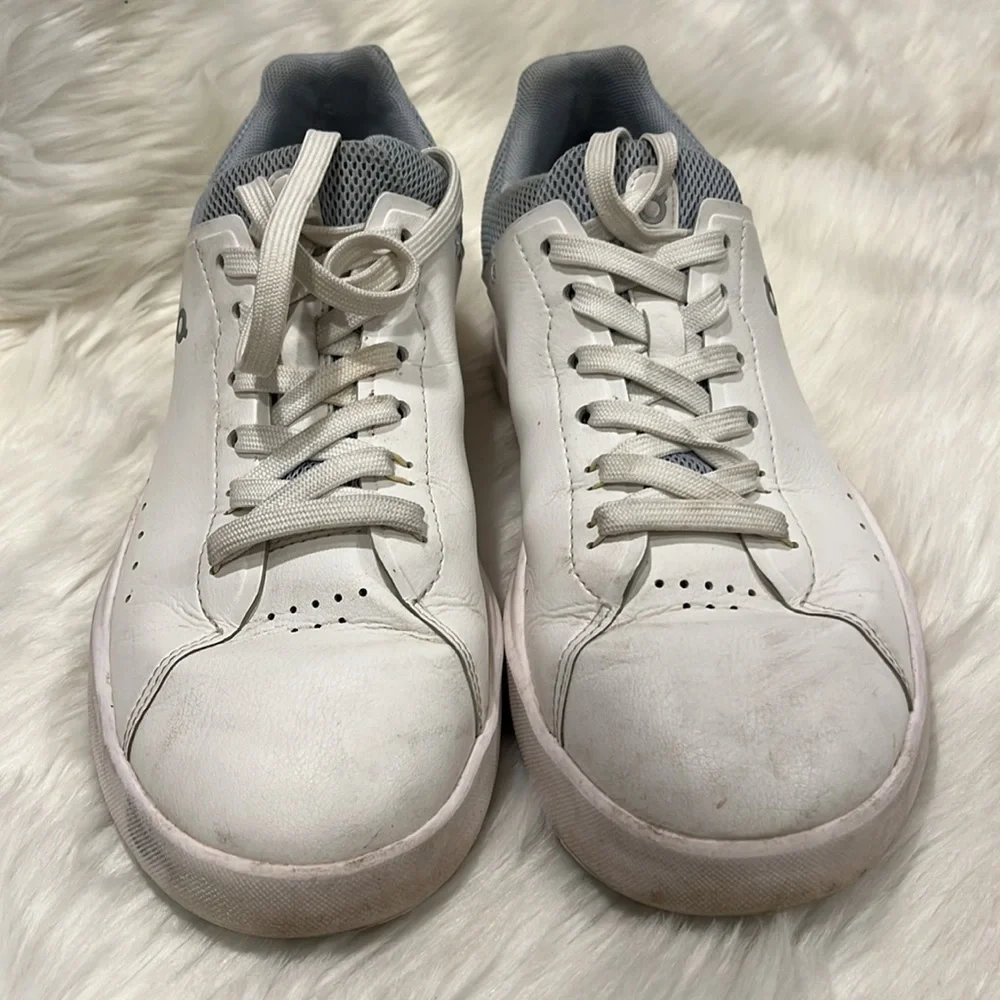 On Running The Roger Cloudtec White Leather Sneakers Women 8